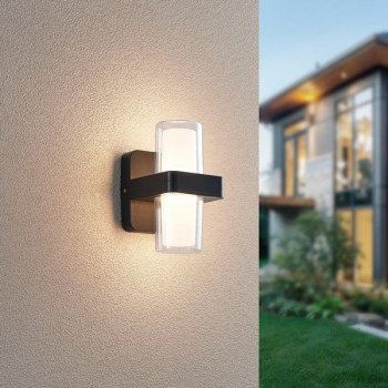 Trio Limeira fekete-fehér LED kültéri falikar (TRI-R24266232) LED 2 izzós IP44