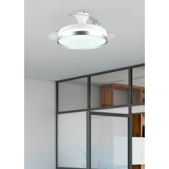 Trio Lindberg titán-fehér LED mennyezeti ventilátoros lámpa (TRI-R67382187) LED 1 izzós IP20