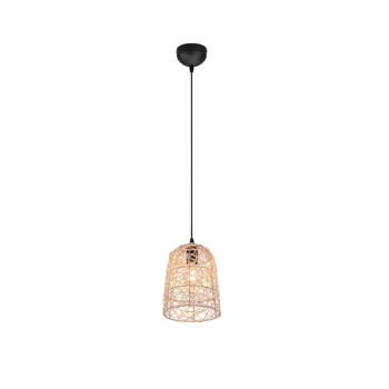 Trio Lovis fekete-natúr függesztett lámpa (TRI-R31141036) E27 1 izzós IP20
