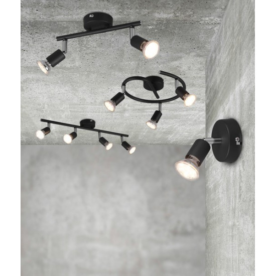 Trio Paris fekete mennyezeti spotlámpa (TRI-R80914032) GU10 4 izzós IP20