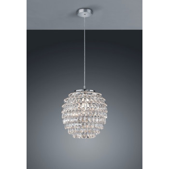 Trio Petty króm-átlátszó függesztett lámpa (TRI-R30451906) E27 1 izzós IP20