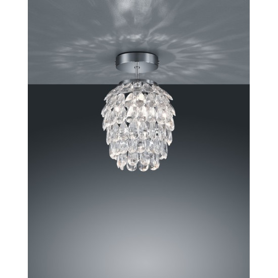 Trio Petty króm-átlátszó mennyezeti lámpa (TRI-R60451006) E14 1 izzós IP20
