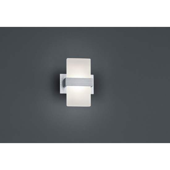 Trio Platon csiszolt alumínium-fehér LED falikar (TRI-274670105) LED 1 izzós IP20