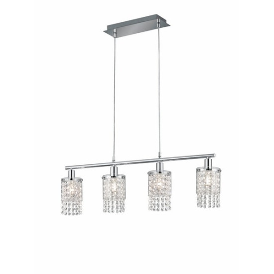 Trio Posh króm-átlátszó függesztett lámpa (TRI-R30764006) E14 4 izzós IP20