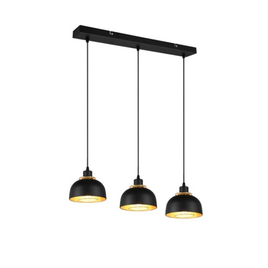 Trio Punch fekete-arany függesztett lámpa (TRI-R30813032) E27 3 izzós IP20