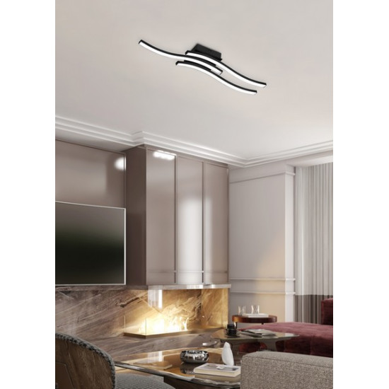 Trio Route fekete LED mennyezeti lámpa (TRI-R62473132) LED 3 izzós IP20