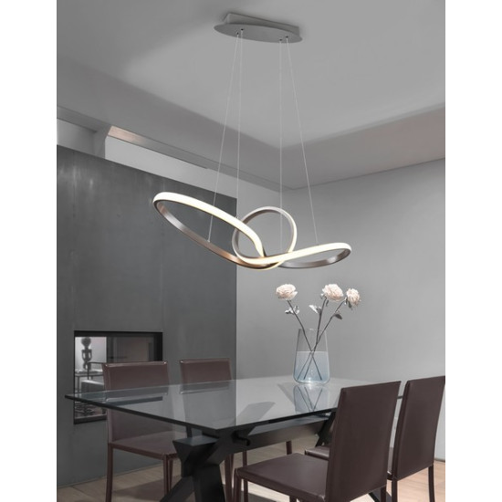Trio Sansa matt nikkel LED függesztett lámpa (TRI-R32751107) LED 1 izzós IP20