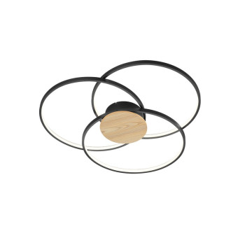 Trio Sedona fekete-natúr LED mennyezeti lámpa (TRI-673210332) LED 1 izzós IP20