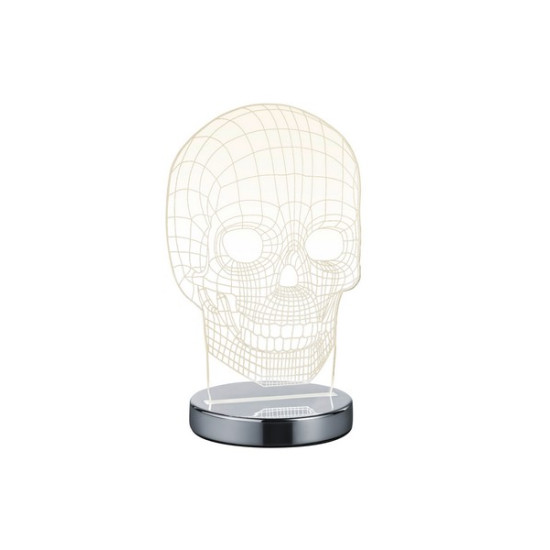 Trio Skull króm-átlátszó gyerek LED asztali lámpa (TRI-R52461106) LED 1 izzós IP20