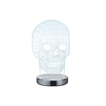 Trio Skull króm-átlátszó gyerek LED asztali lámpa (TRI-R52461106) LED 1 izzós IP20