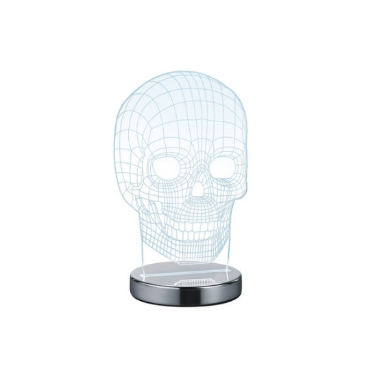 Trio Skull króm-átlátszó gyerek LED asztali lámpa (TRI-R52461106) LED 1 izzós IP20