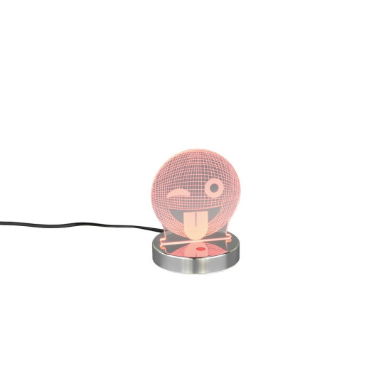 Trio Smiley króm-átlátszó gyerek LED asztali lámpa (TRI-R52641106) LED 1 izzós IP20