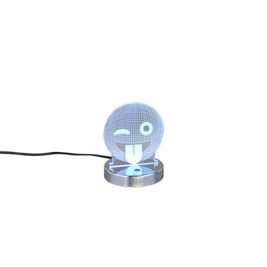 Trio Smiley króm-átlátszó gyerek LED asztali lámpa (TRI-R52641106) LED 1 izzós IP20