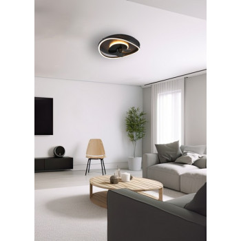 Trio Sortland fekete LED mennyezeti ventilátoros lámpa (TRI-R67393132) LED 1 izzós IP20
