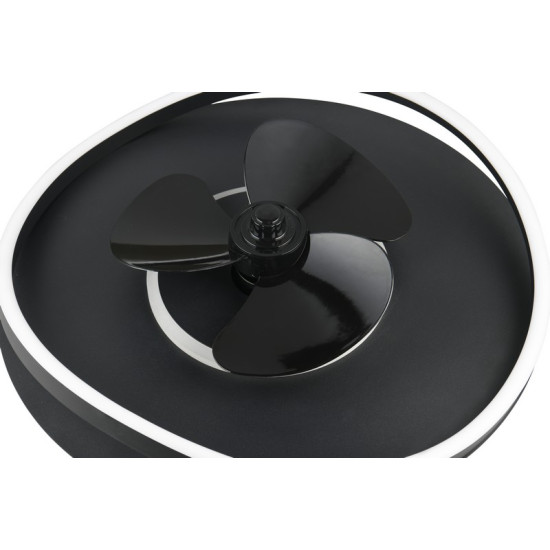 Trio Sortland fekete LED mennyezeti ventilátoros lámpa (TRI-R67393132) LED 1 izzós IP20