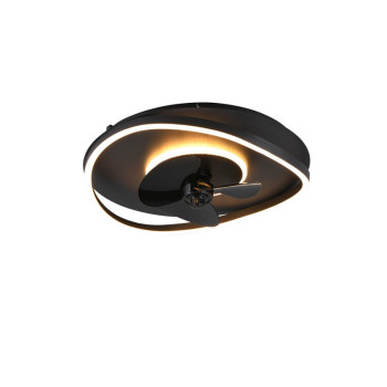 Trio Sortland fekete LED mennyezeti ventilátoros lámpa (TRI-R67393132) LED 1 izzós IP20