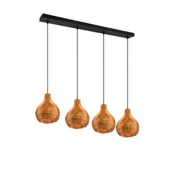 Trio Sprout fekete-barna függesztett lámpa (TRI-R31294036) E14 4 izzós IP20