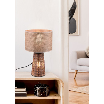 Trio Straw barna-bézs asztali lámpa (TRI-R50972026) E27 2 izzós IP20