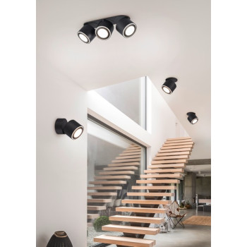 Trio Taurus fekete LED mennyezeti spotlámpa (TRI-652910132) LED 2 izzós IP20