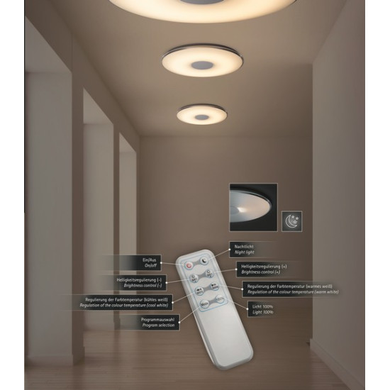Trio Tokyo króm-fehér LED mennyezeti lámpa (TRI-628915001) LED 1 izzós IP20