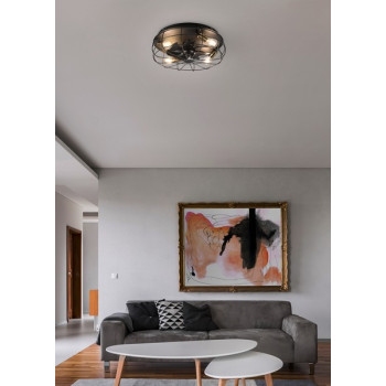 Trio Trondheim fekete mennyezeti ventilátoros lámpa (TRI-R61095032) E27 4 izzós IP20
