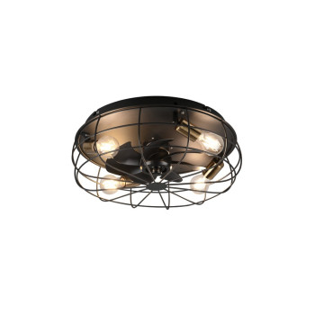 Trio Trondheim fekete mennyezeti ventilátoros lámpa (TRI-R61095032) E27 4 izzós IP20