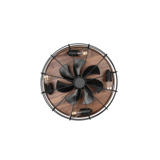 Trio Trondheim fekete-natúr mennyezeti ventilátoros lámpa (TRI-R61105032) E27 4 izzós IP20