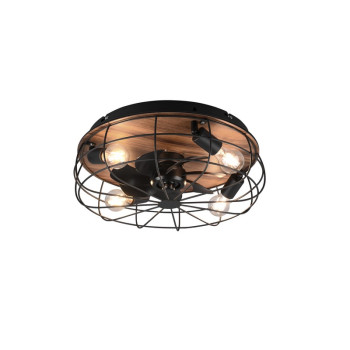 Trio Trondheim fekete-natúr mennyezeti ventilátoros lámpa (TRI-R61105032) E27 4 izzós IP20