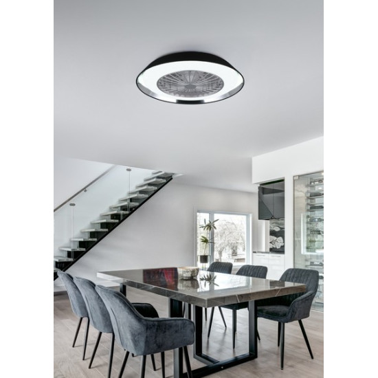 Trio Varberg fekete LED mennyezeti ventilátoros lámpa (TRI-R67292102) LED 1 izzós IP20