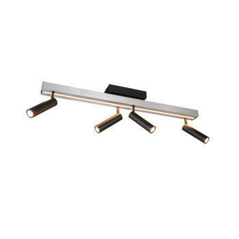 Trio Zeno csiszolt alumínium-fekete LED mennyezeti lámpa (TRI-648310505) LED 1 izzós IP20