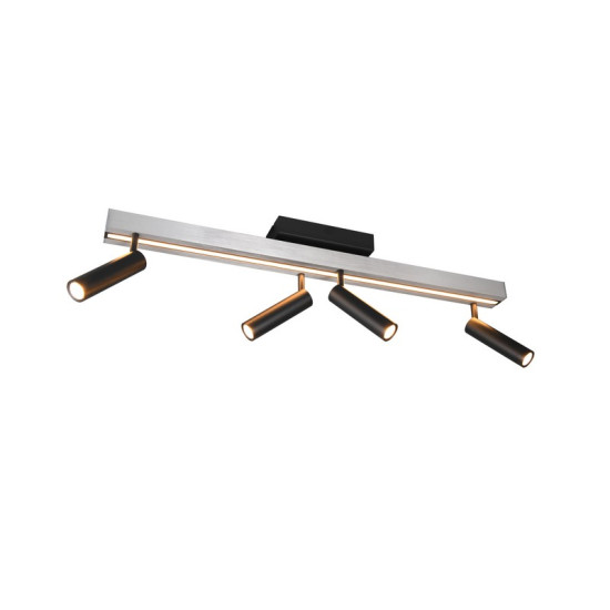 Trio Zeno csiszolt alumínium-fekete LED mennyezeti lámpa (TRI-648310505) LED 1 izzós IP20