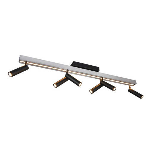 Trio Zeno csiszolt alumínium-fekete LED mennyezeti lámpa (TRI-648310705) LED 1 izzós IP20