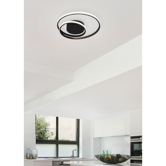 Trio Zibal fekete LED mennyezeti lámpa (TRI-R62911132) LED 1 izzós IP20