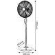 Entac matt króm fém álló ventilátor (ENT-EPMSF-50W-RC)