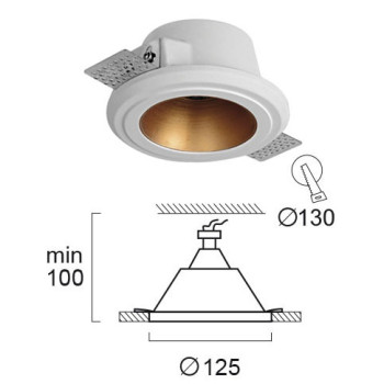 Viokef Flame fehér beépíthető lámpa (VIO-4209800) GU10 1 izzós IP20