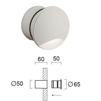 Viokef Ithaki fehér falba építhető LED kültéri lámpa (VIO-4261900) LED 1 izzós IP65