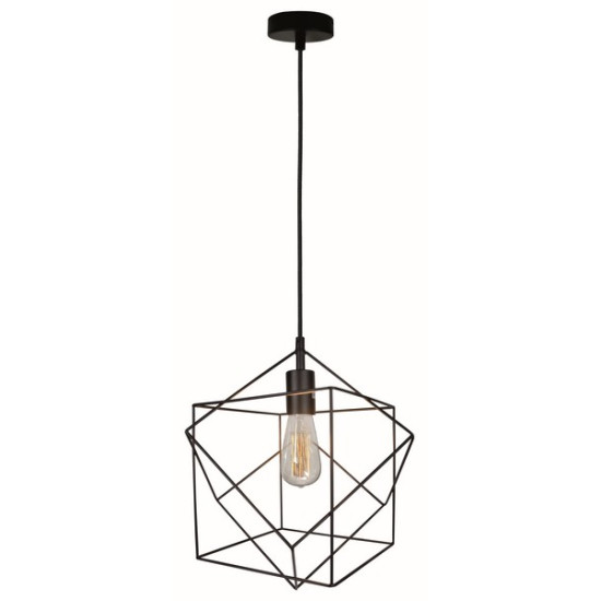 Viokef Quadro fekete függesztett lámpa (VIO-4193400) E27 1 izzós IP20