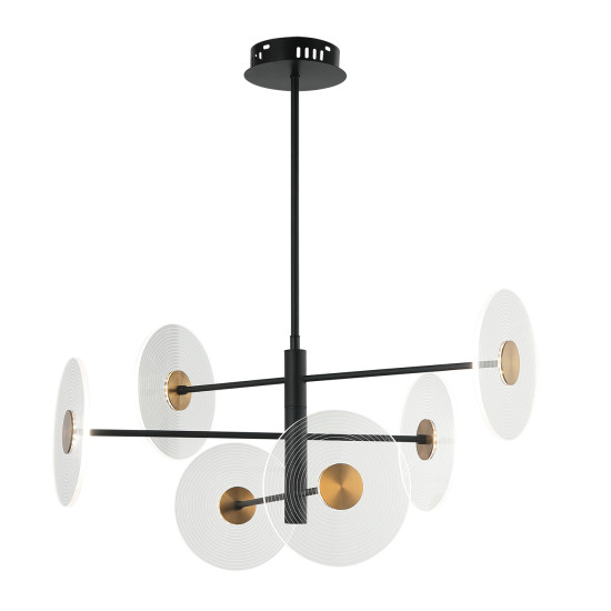 Viokef Sun fekete-arany LED függesztett lámpa (VIO-4280000) LED 1 izzós IP20