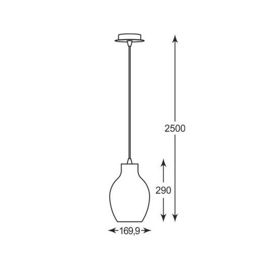 Zuma Bresso króm függesztett lámpa (ZU-P19066A-D18) E27 1 izzós IP20