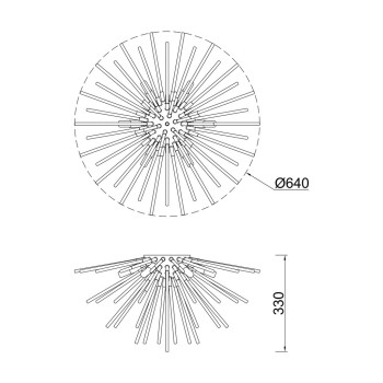 Zuma Urchin arany mennyezeti lámpa (ZU-C0491-06B-F7DY) G9 6 izzós IP20