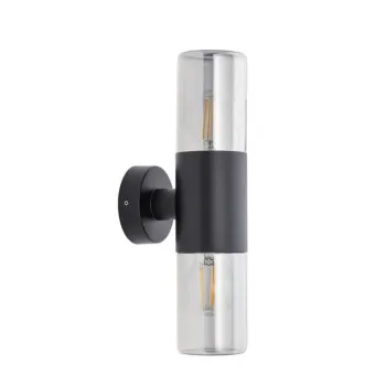 Nowodvorski Ida fekete vízvédett kültéri falikar (TL-11372) E27 2 izzós IP44