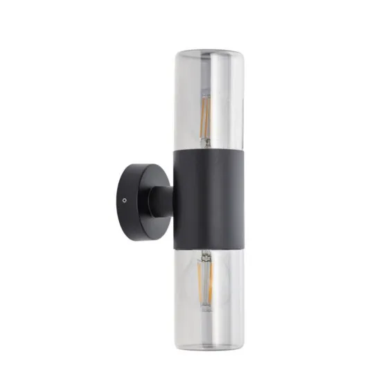 Nowodvorski Ida fekete vízvédett kültéri falikar (TL-11372) E27 2 izzós IP44