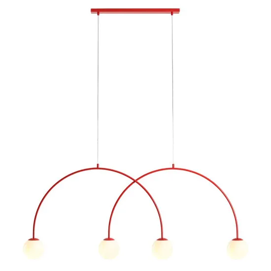 Aldex Una piros-fehér függesztett lámpa (ALD-1116L19_L) E14 4 izzós IP20