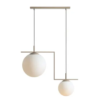 Aldex Zac bézs-fehér függesztett lámpa (ALD-1038H17_2) E27   2 izzós IP20