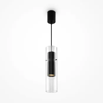 Maytoni Dynamics fekete-átlátszó függesztett lámpa (MAY-MOD326PL-01B) GU10 1 izzós IP20
