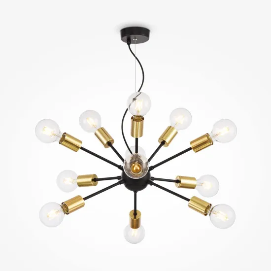 Maytoni Jackson sárgaréz-átlátszó függesztett lámpa (MAY-T546PL-12B) E27 12 izzós  IP20