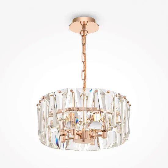 Maytoni Puntes arany-átlátszó kristály függesztett lámpa (MAY-MOD043PL-04G) E14 4 izzós  IP20