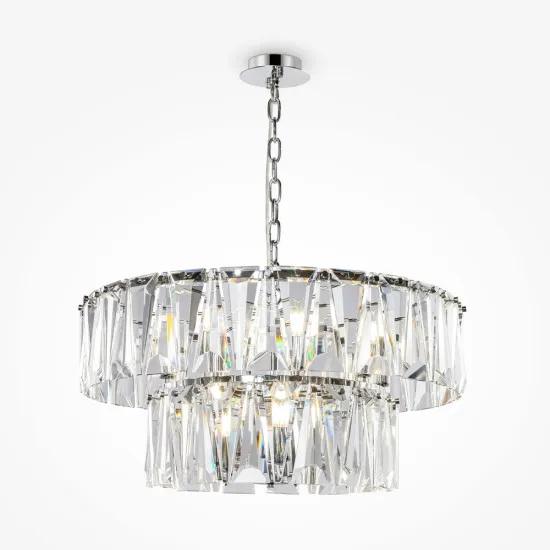 Maytoni Puntes króm-átlátszó kristály függesztett lámpa (MAY-MOD043PL-12CH) E14 12 izzós  IP20