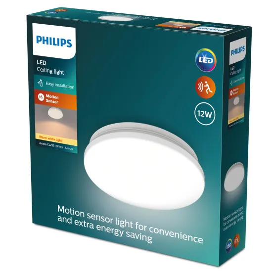 Philips Acuna fehér mozgásérzékelős LED mennyezeti lámpa (PHI-8720169295988) LED 1 izzós IP20