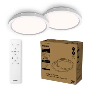 Philips AIO 2-pack fehér LED mennyezeti lámpa szett (PHI-8721103057587) LED 1 izzós IP20